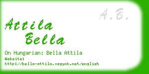 attila bella business card
